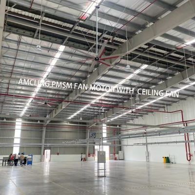 1500W 220v 산업용 천장 HVLS 팬 큰 공간 6.1m 7.3m 12ft 10ft 지름