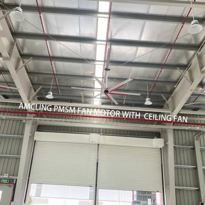 IE 1 효율성 1100w 3단계 PMSM 모터 산업용 대형 BLDC HVLS 천장 팬
