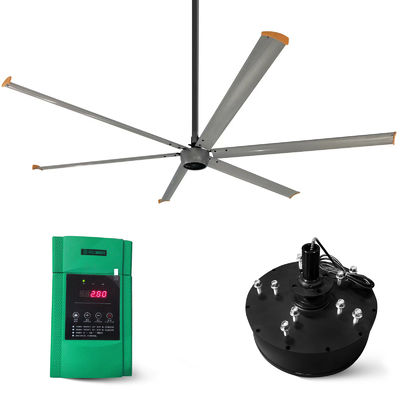 AC 전압 220v 380v 1500w 브러쉬 없는 DC AC 3단계 모터 독일 HVLS 팬 12ft 20ft 24ft