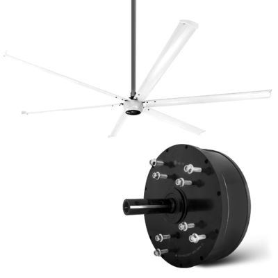여름 공기 냉각 PMSM 전기 HVLS 천장 팬 모터 창고 1200w 전력